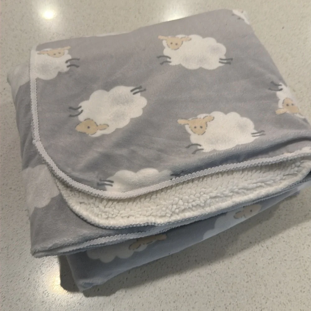 Lullaby Lane Gray Sheep Patterned Baby Blanket